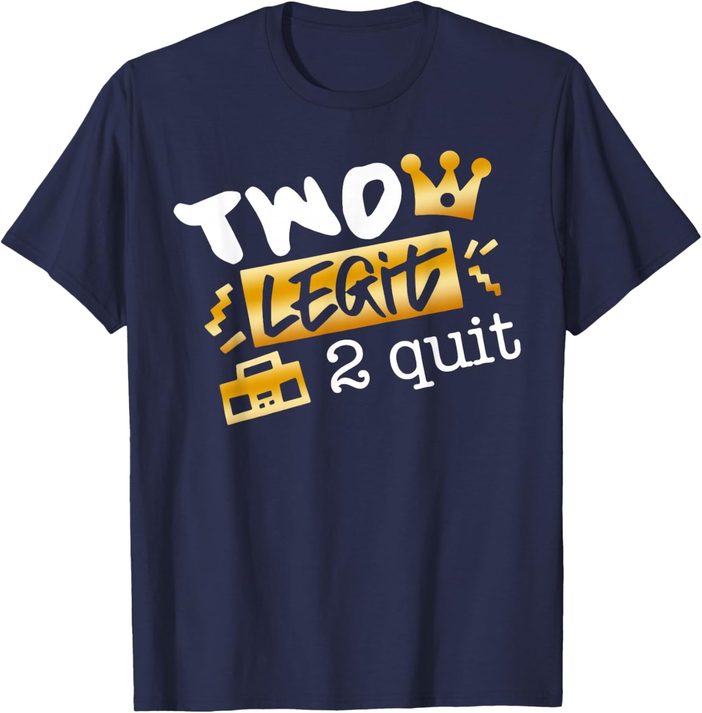 Two Legit To Quit Party Decorations Boy 2nd Birthday Hip Hop T-Shirt - T-Shirt | Navy