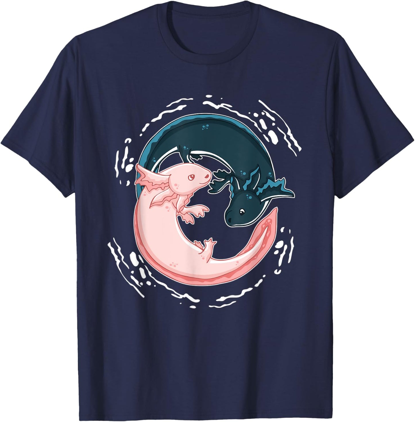 Yin Yang Axolotls Zen Axolotl Meditation Yoga Shirt T-Shirt - T-Shirt | Navy