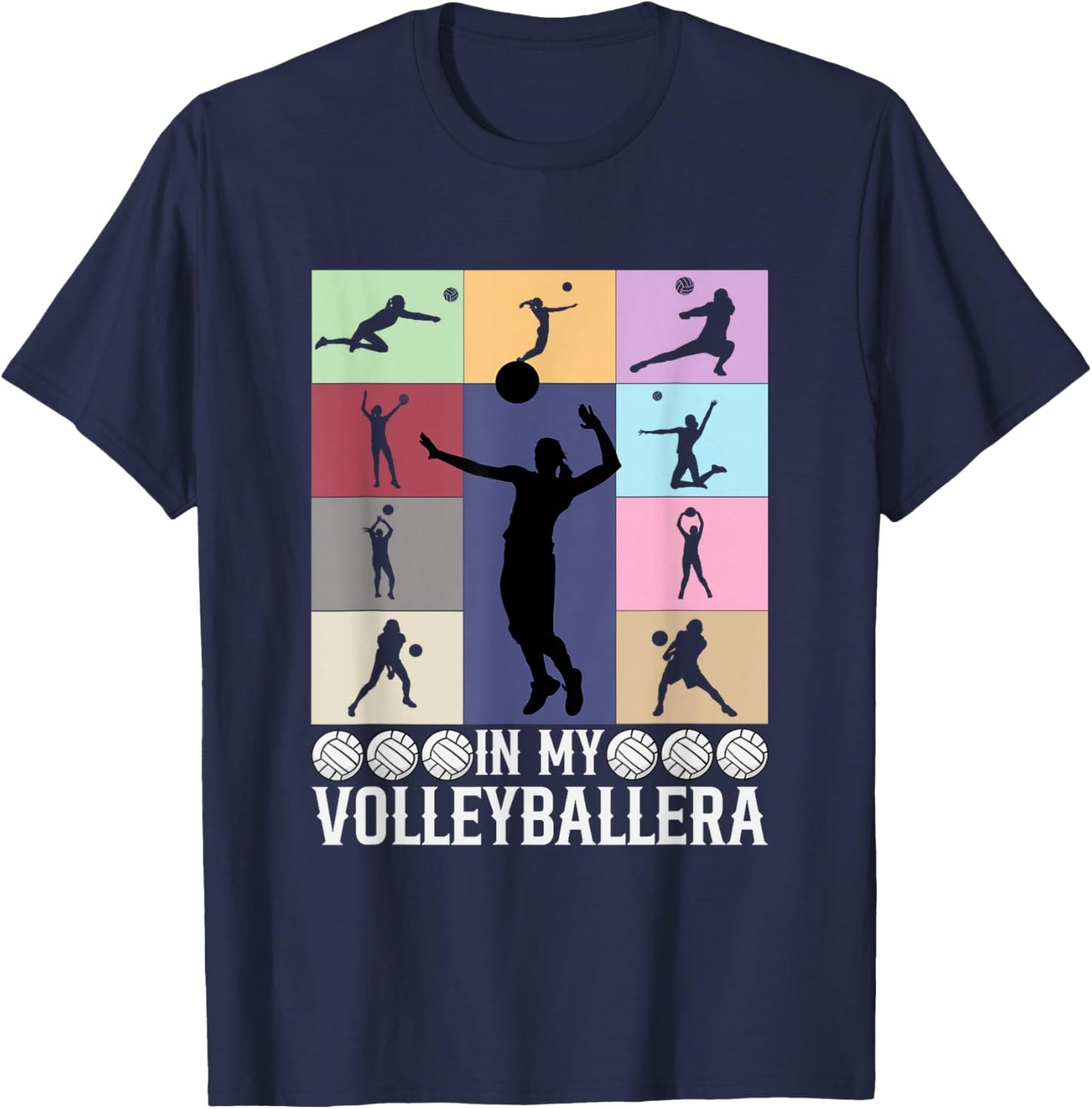 In My Volleyball Era Shirt Vintage Volleyball Sport Game Day T-Shirt - T-Shirt | Navy