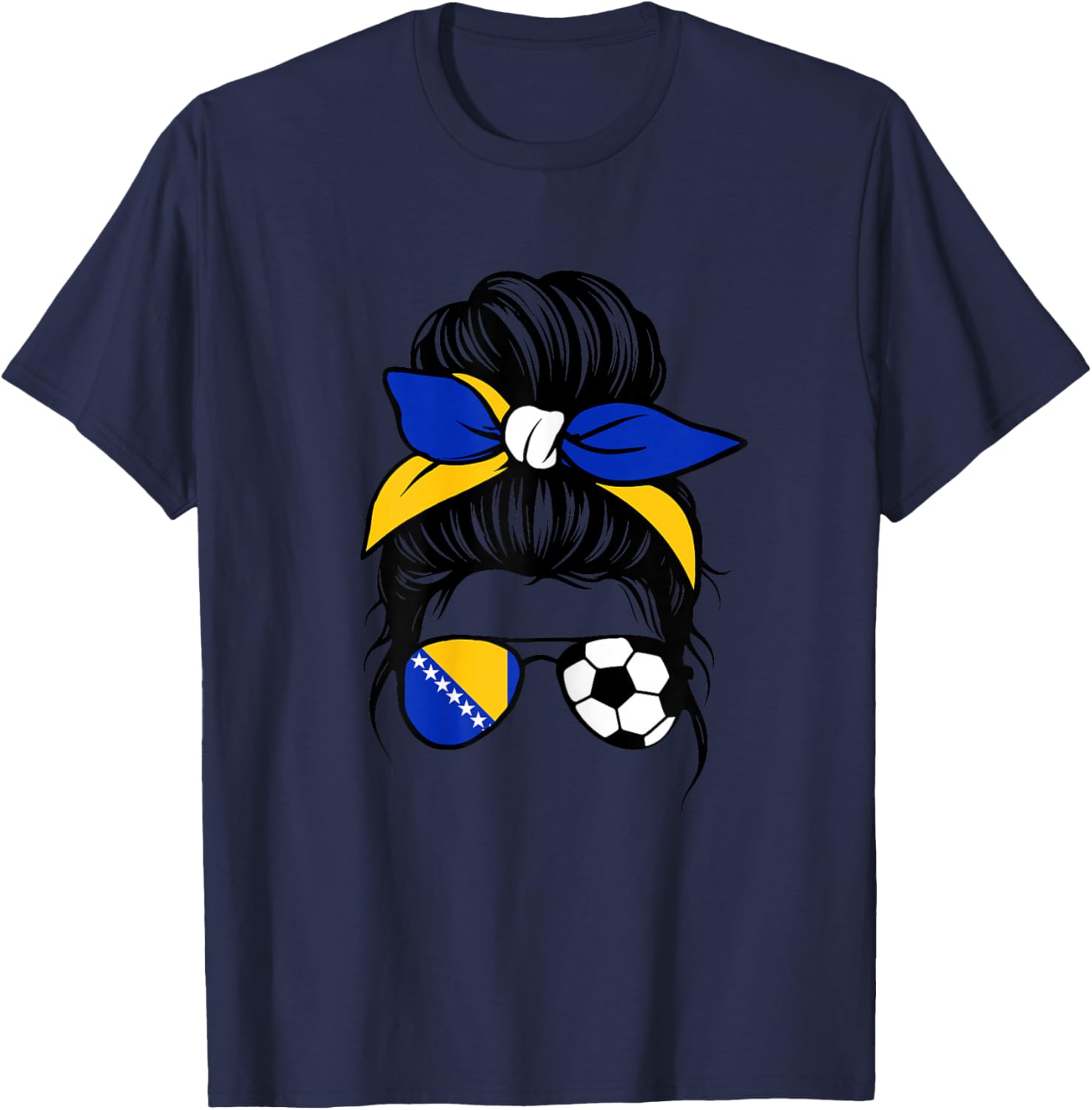 Bosnische Flagge Frauen Stolze Bosnien Fans Girls T-Shirt - T-Shirt | Navy