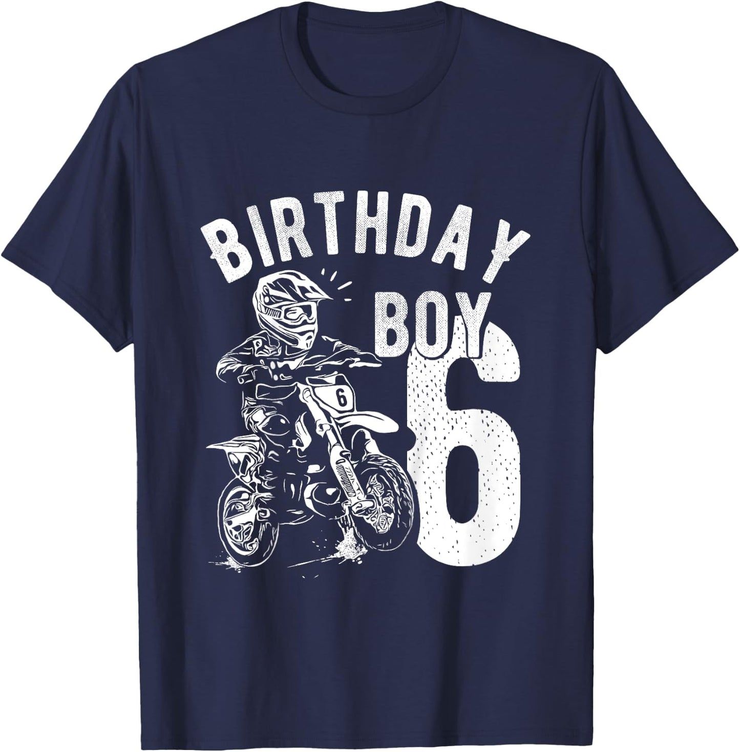 Kids 6 years old kid - Birthday boy - Dirt bike - Motorcycle T-Shirt - T-Shirt | Navy