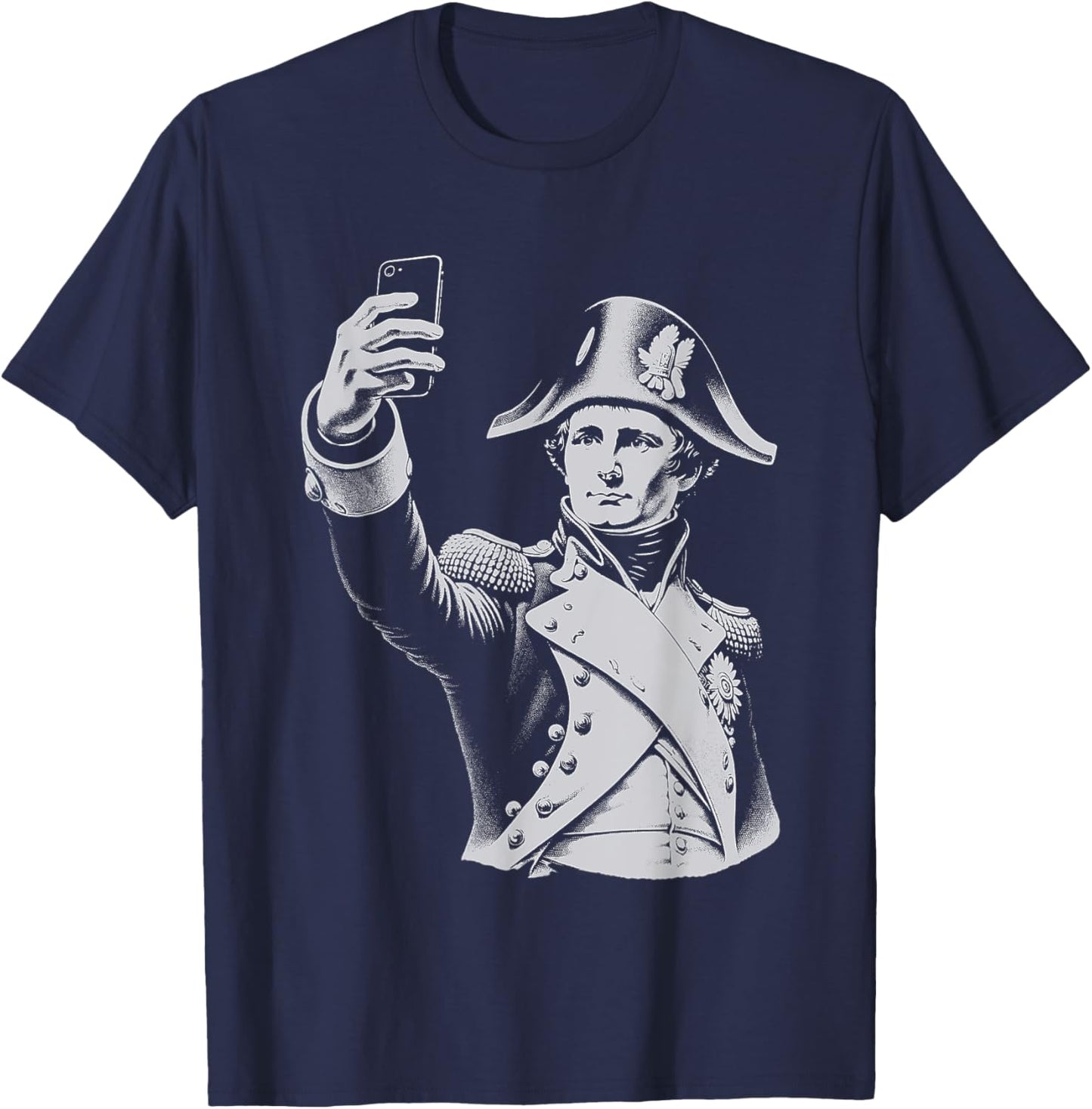 Funny Napoleon Bonaparte Taking a Selfie T-Shirt - T-Shirt | Navy