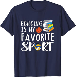 Reading Is My Favorite Sport Design for Reading Lover T-Shirt - T-Shirt | Navy