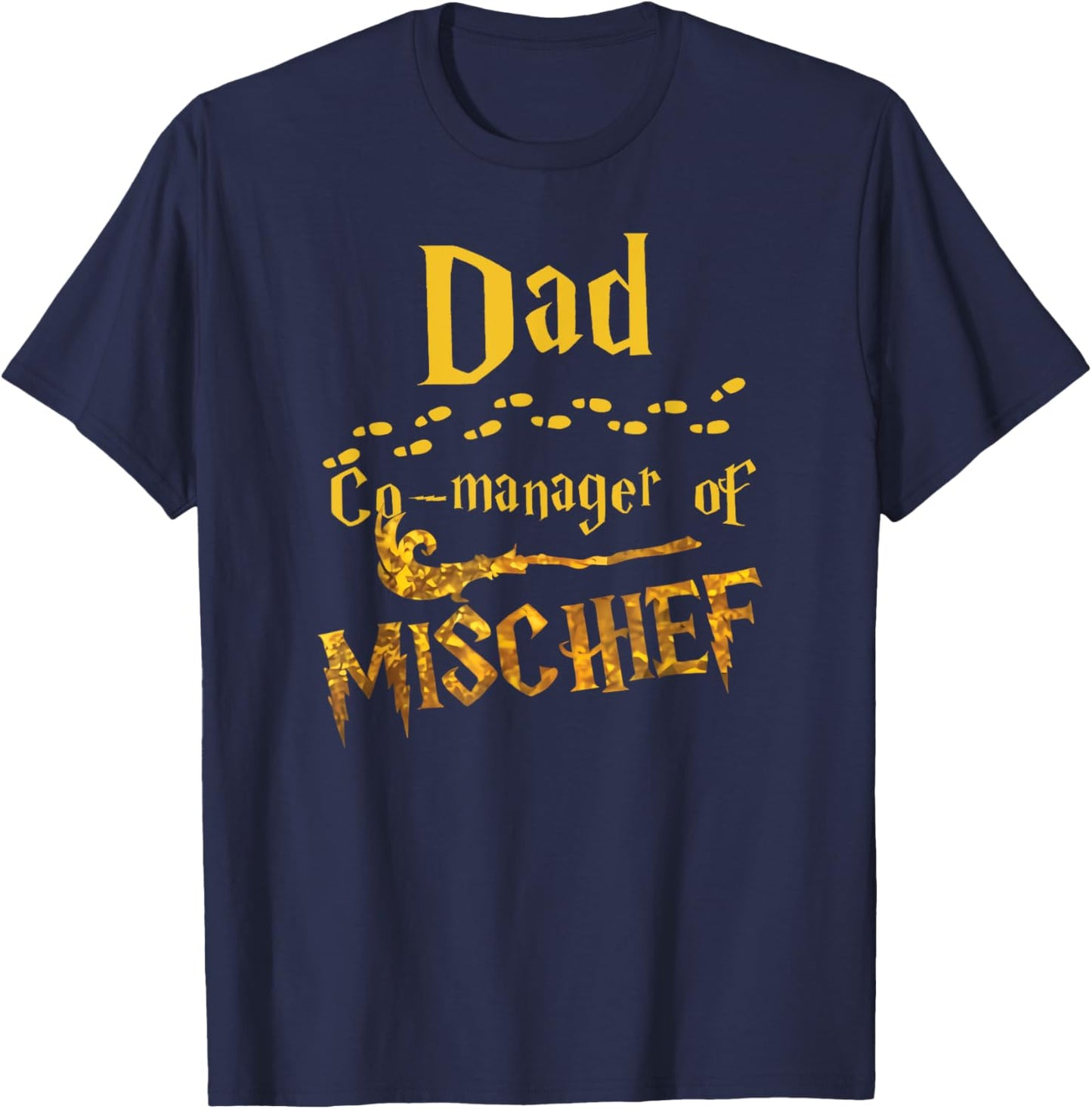 Magical Dad Manager of Mischief Birthday Family Matching T-Shirt - T-Shirt | Navy
