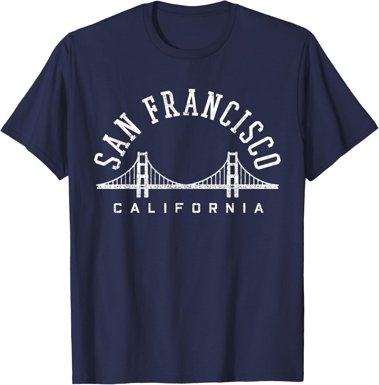 San Francisco California Souvenir of The Golden Gate Bridge T-Shirt - T-Shirt | Navy