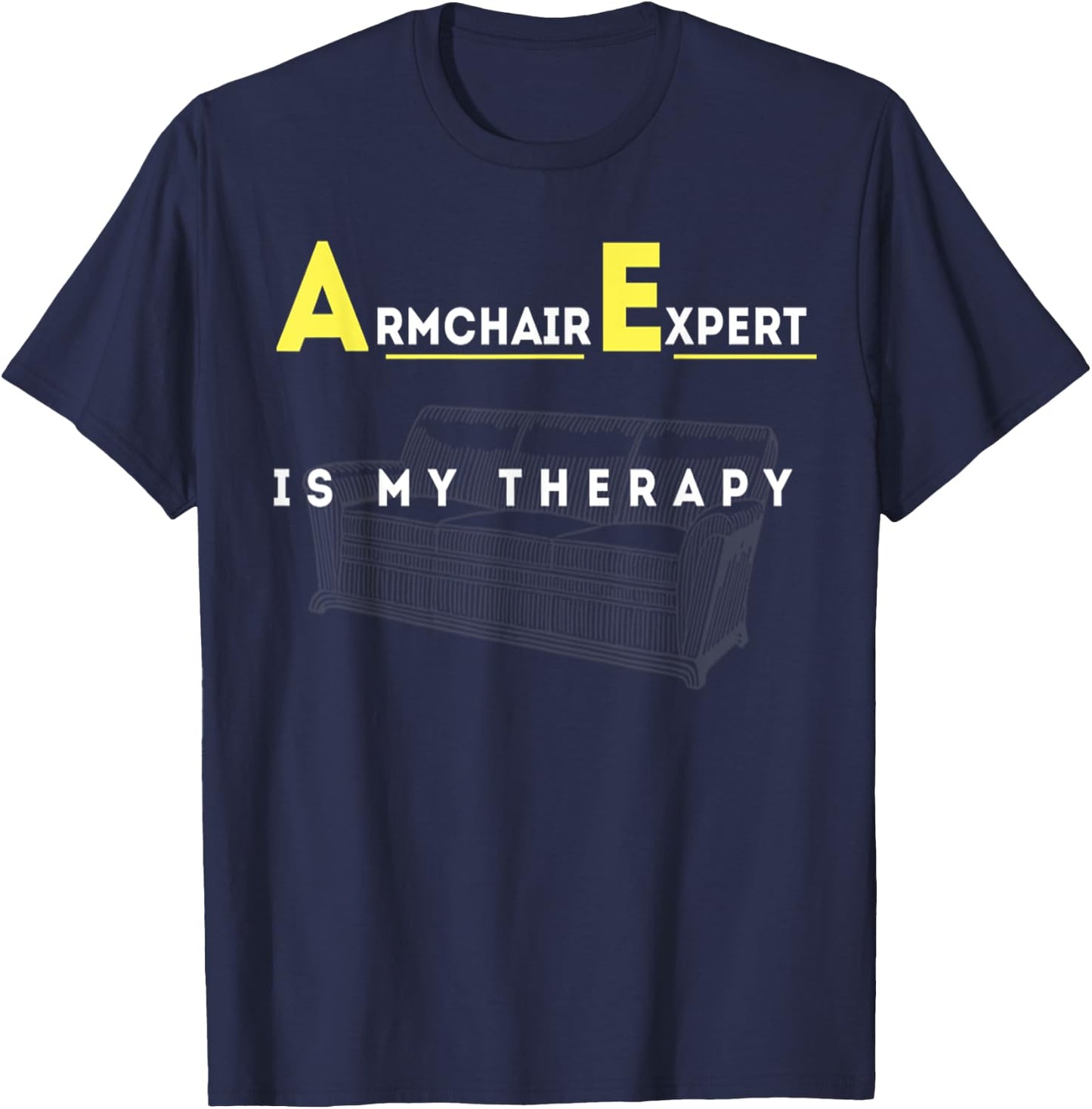 Alex Reid Designs Men's Black Cotton Blend Classic Fit Short Sleeve - Small - Spread Collar - Yoga - Therapeutic Theme T-Shirt - T-Shirt | Navy