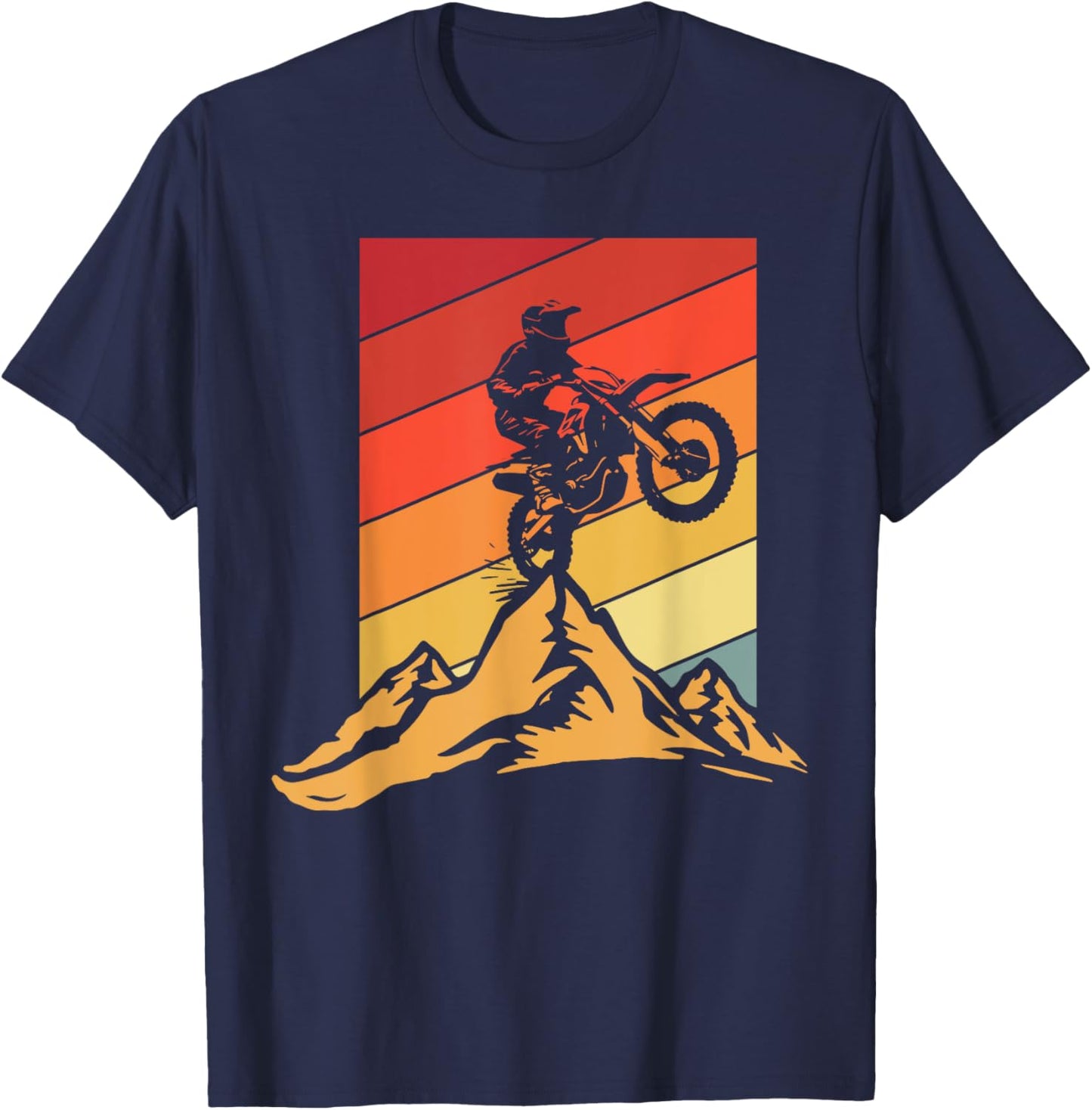 Classic Dirt Bike Motocross MX Rider OffRoad Mountain Enduro T-Shirt - T-Shirt | Navy