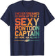 Funny Sexy Pontoon Captain Design Boat Captain Women Girls T-Shirt - T-Shirt | Navy