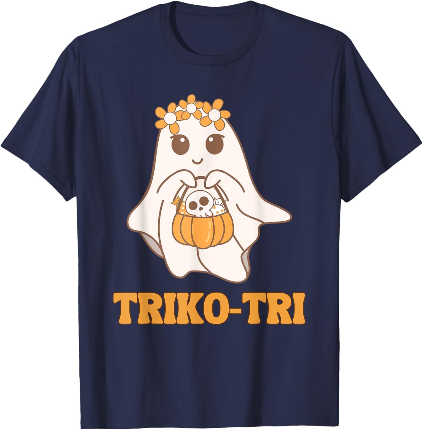 Triko Tri Funny Spanish Halloween Trick or Treat Humor T-Shirt - T-Shirt | Navy