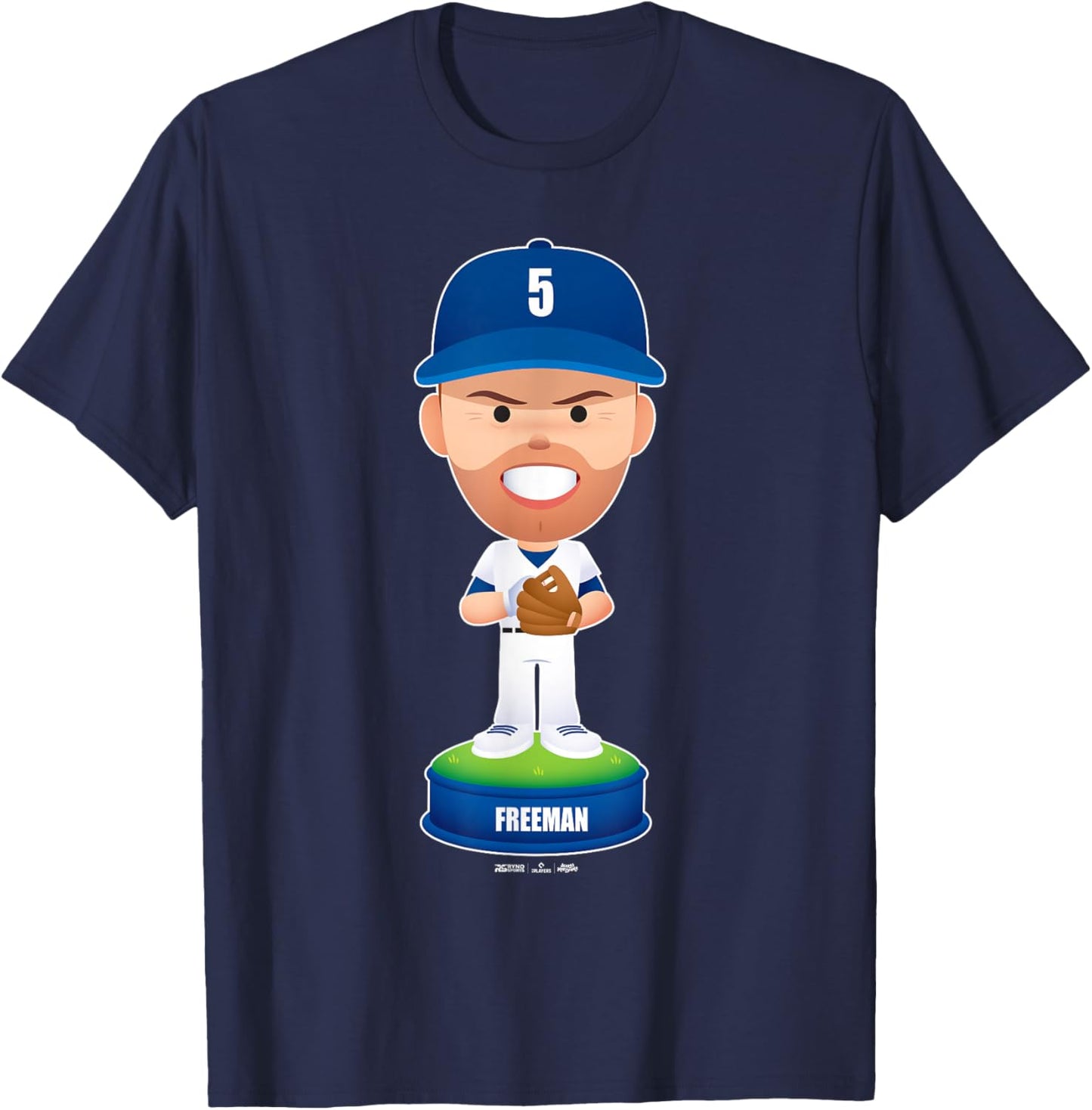 Freddie Freeman Los Angeles Baseball Bobblehead MLBPA T-Shirt - T-Shirt | Navy