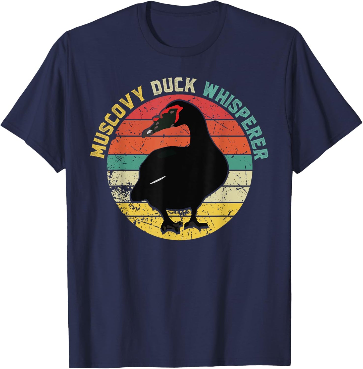 Retro Muscovy Duck Whisperer Funny Farmer Muscovy Duck gift T-Shirt - T-Shirt | Navy