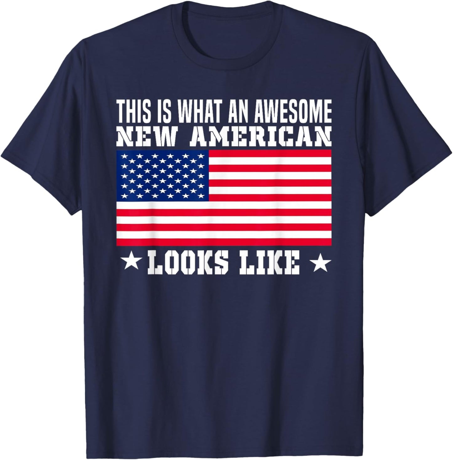 US Citizenship Decoration Gift American New USA Citizen Flag T-Shirt - T-Shirt | Navy