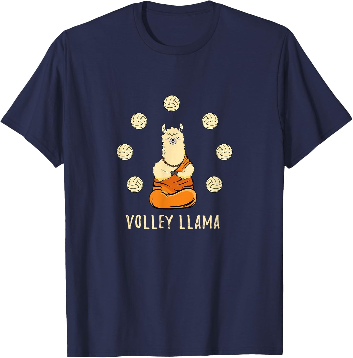 Volley Llama Lover Cute Volleyball Team For Girls T-Shirt - T-Shirt | Navy