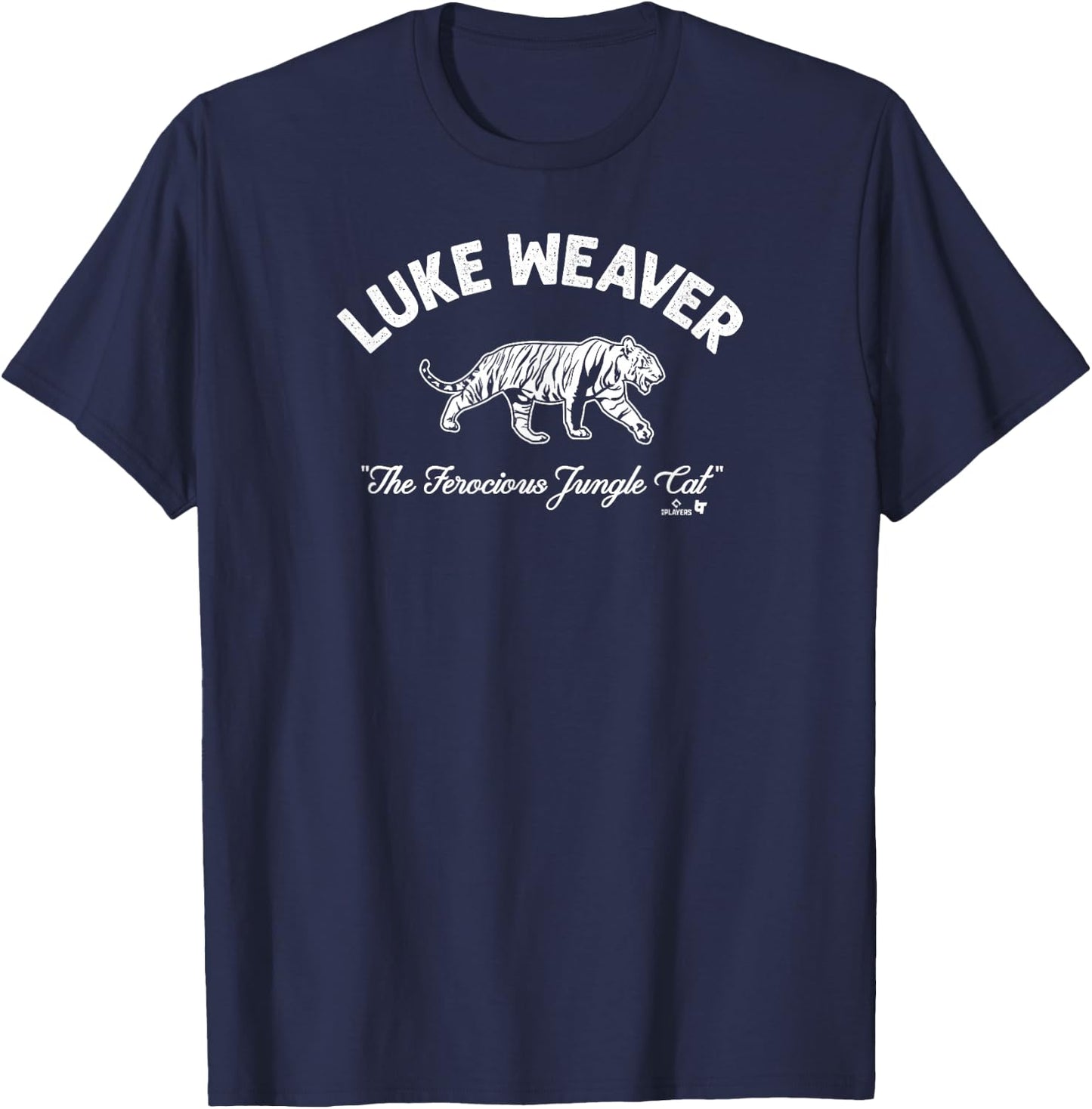 BreakingT Luke Weaver Ferocious Jungle Cat New York Baseball - Blue, -Adults, Short Sleeve, , Small T-Shirt - T-Shirt | Navy