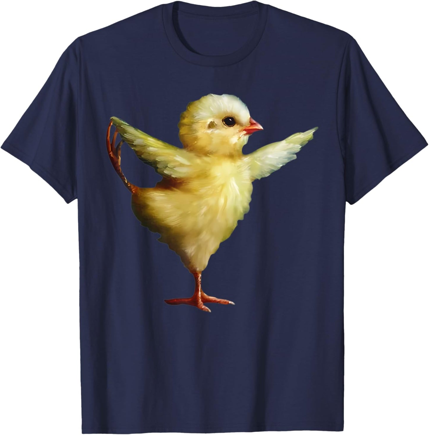 Yoga Chick Art Design Women Girls Funny Cute Chick Lover T-Shirt - T-Shirt | Navy