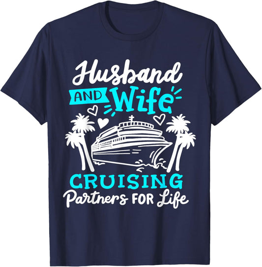 Cruise Cruising Ship Cruising Couple Partners T-Shirt - T-Shirt | Navy