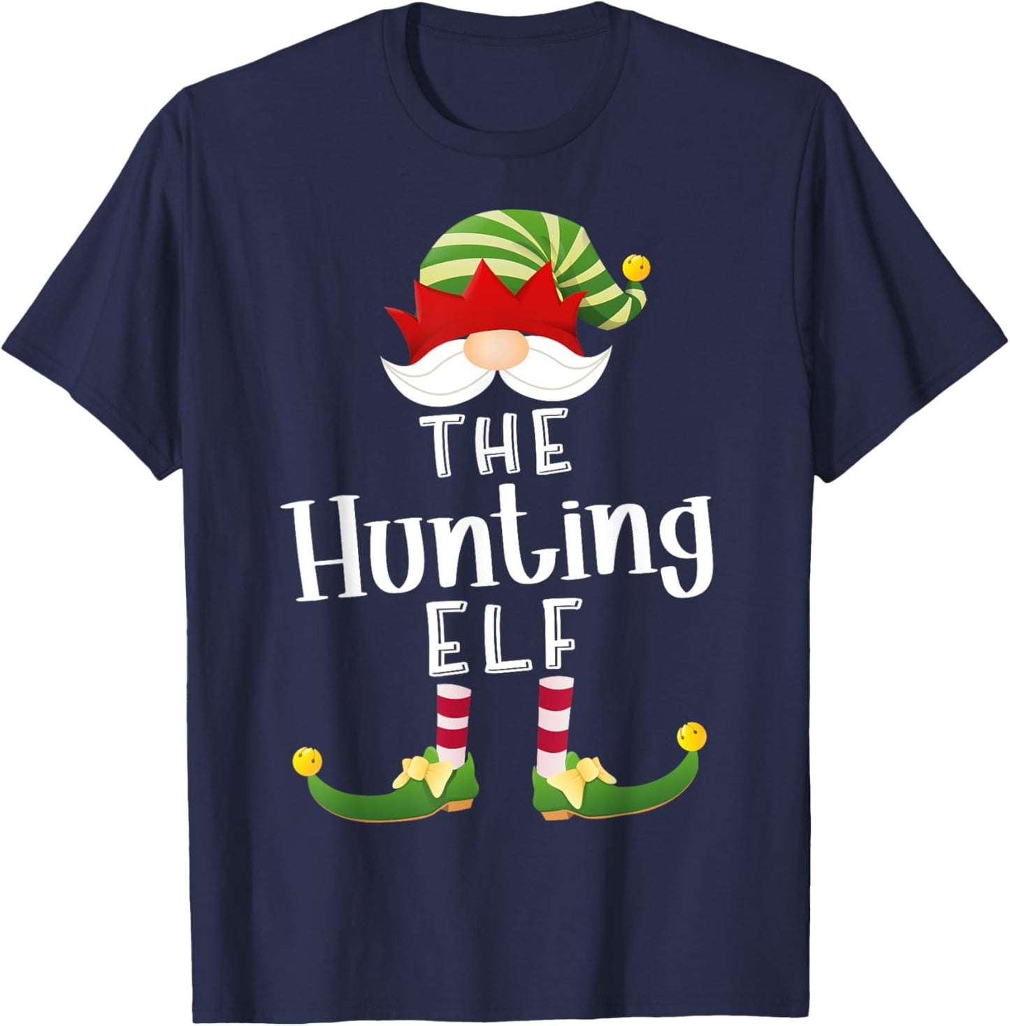 Hunting Elf Group Christmas Funny Pajama Party T-Shirt - T-Shirt | Navy