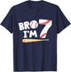 7th Birthday Shirt Boy Bro I'm 7 Year Old Baseball Theme T-Shirt - T-Shirt | Navy