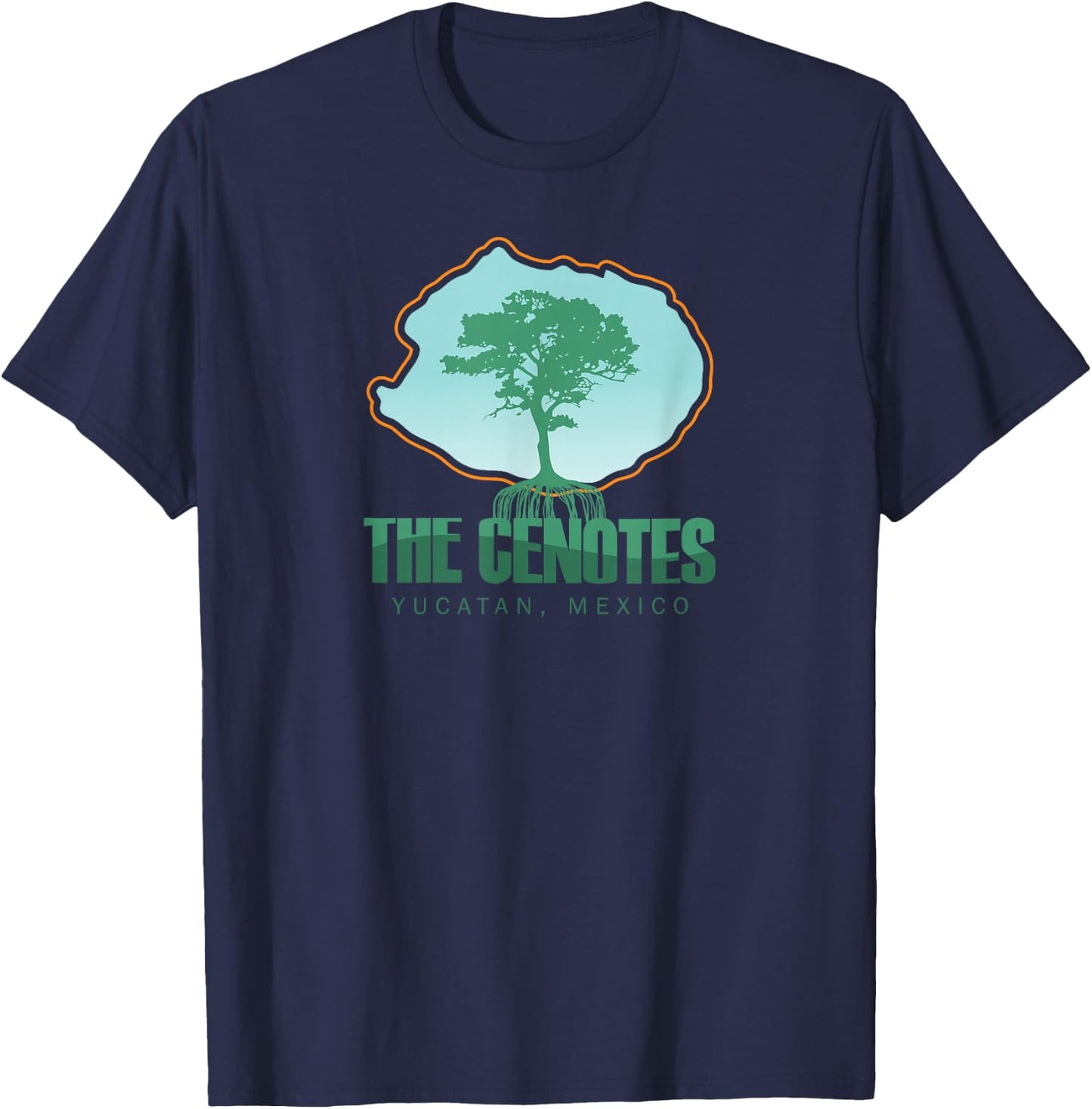 The Cenotes - Yucatan, Mexico T-Shirt - T-Shirt | Navy