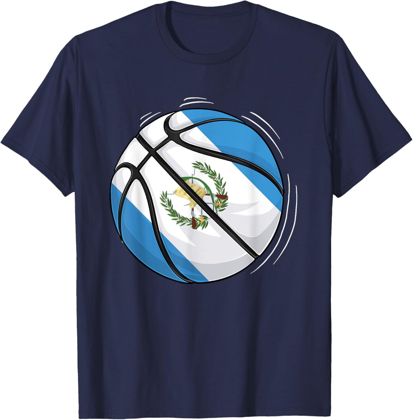 Basketball Ball With The Flag Of Guatemala T-Shirt - T-Shirt | Navy