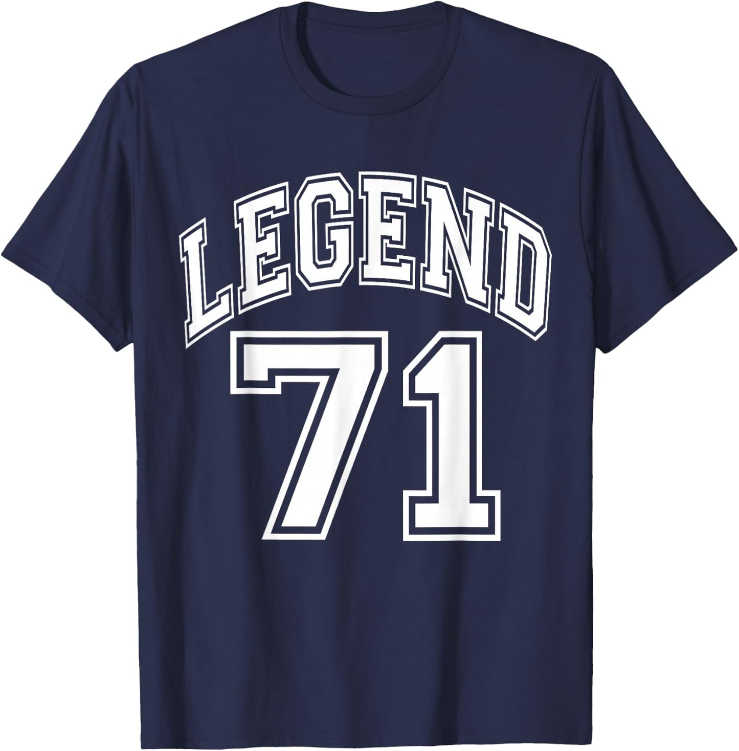 Legend 71 Years Old Number Team 71st Birthday Graphic T-Shirt - T-Shirt | Navy