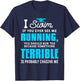 I Swim If You Ever See Me Running Funny Swimmer Swimming T-Shirt - T-Shirt | Navy