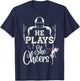 He Plays She Cheers Mom and me Football Season Cheerleader T-Shirt - T-Shirt | Navy