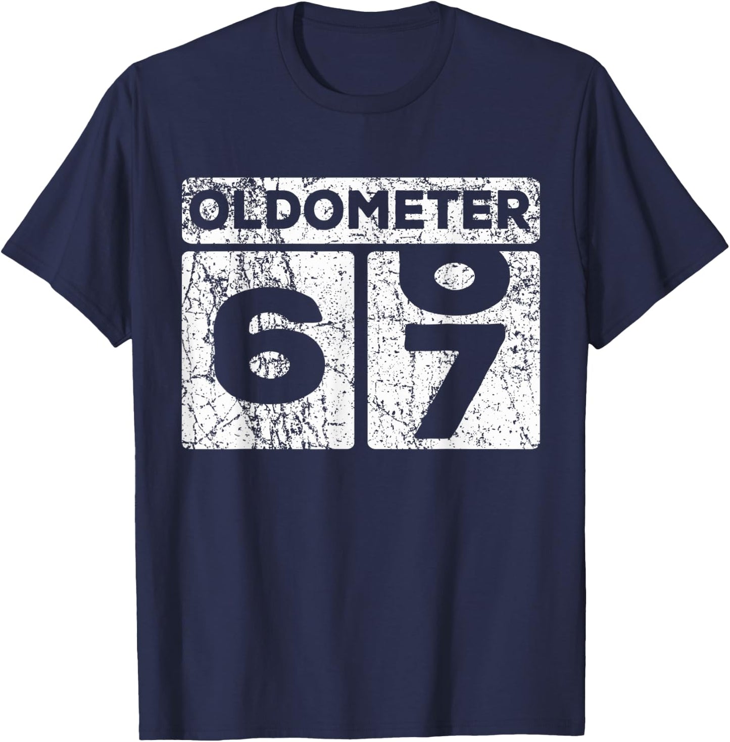Oldometer 66-67 Car Odometer Funny 67th Birthday T-Shirt - T-Shirt | Navy
