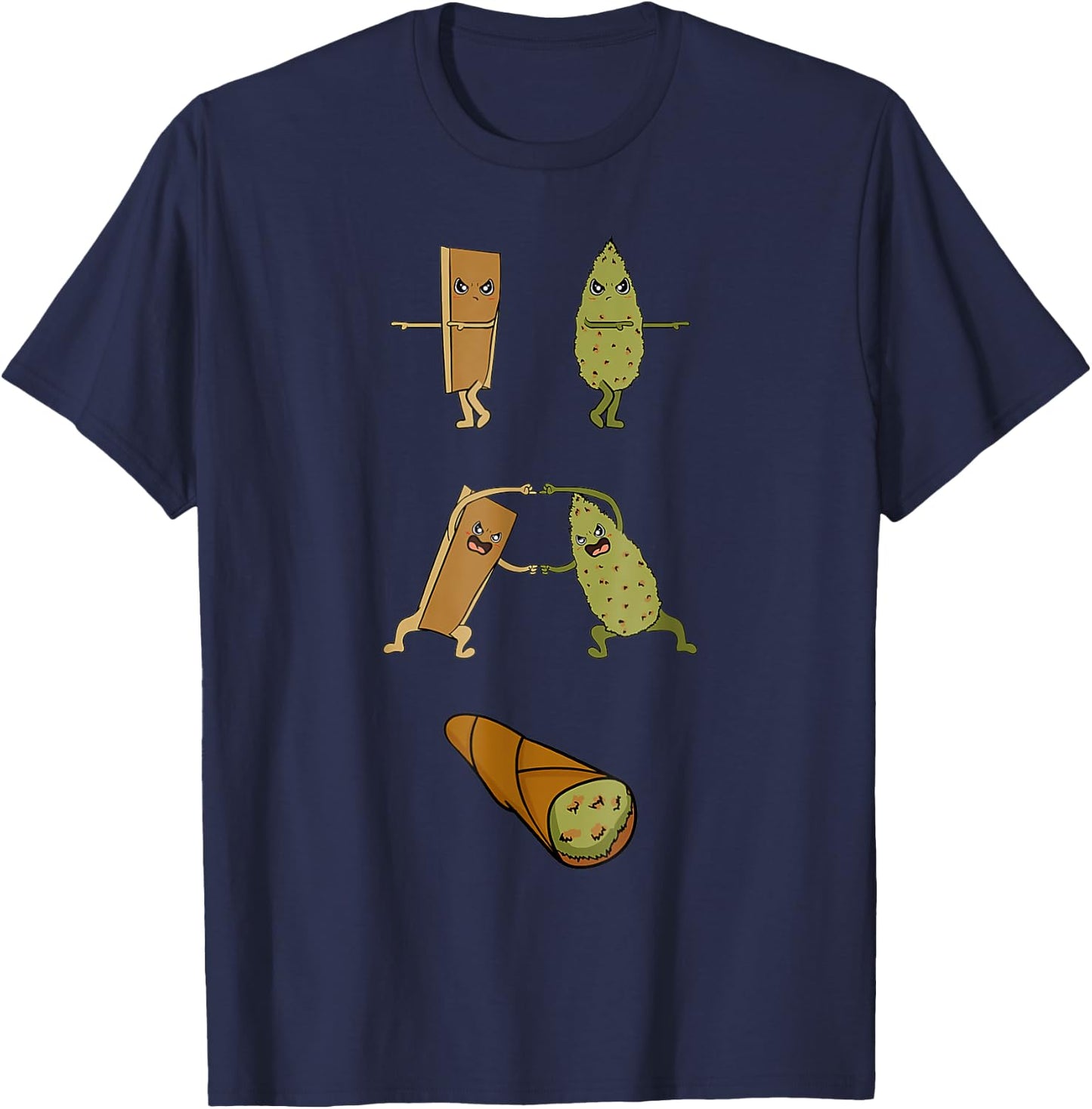 Funny Ganja Blunt Anime Weed T-Shirt - T-Shirt | Navy