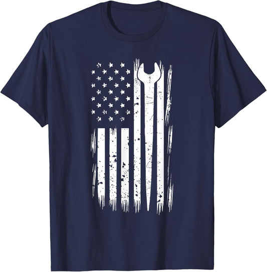 Ironworker - USA Flag Ironworking Worker Rodbuster T-Shirt - T-Shirt | Navy
