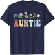 Auntie Gifts Women Wildflower Floral Design Auntie T-Shirt - T-Shirt | Navy