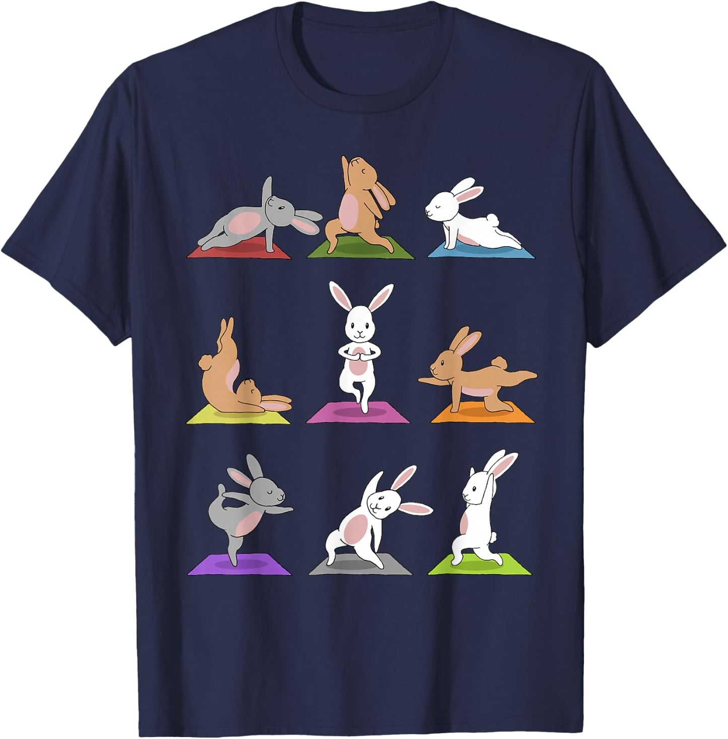 Bunny Yoga Funny Rabbits in Yoga Poses Sports T-Shirt - T-Shirt | Navy