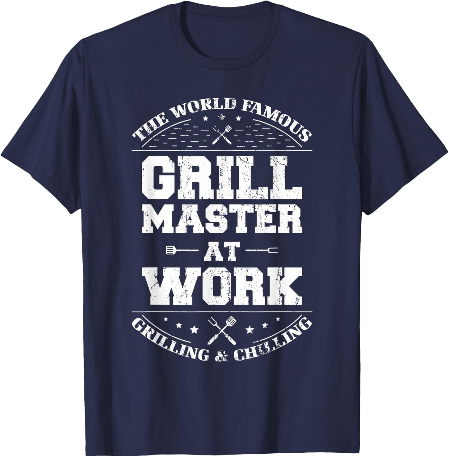 Funny Grill Master BBQ Chef Smoked Meat Lover Gift Barbecue T-Shirt - T-Shirt | Navy