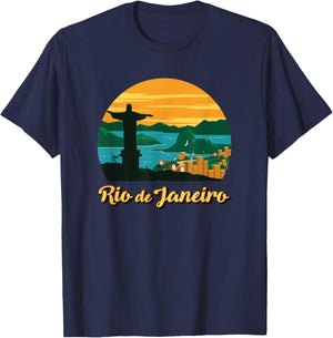 Rio De Janeiro Brazil Beach Surf Ocean Brazilian Island Bay T-Shirt - T-Shirt | Navy