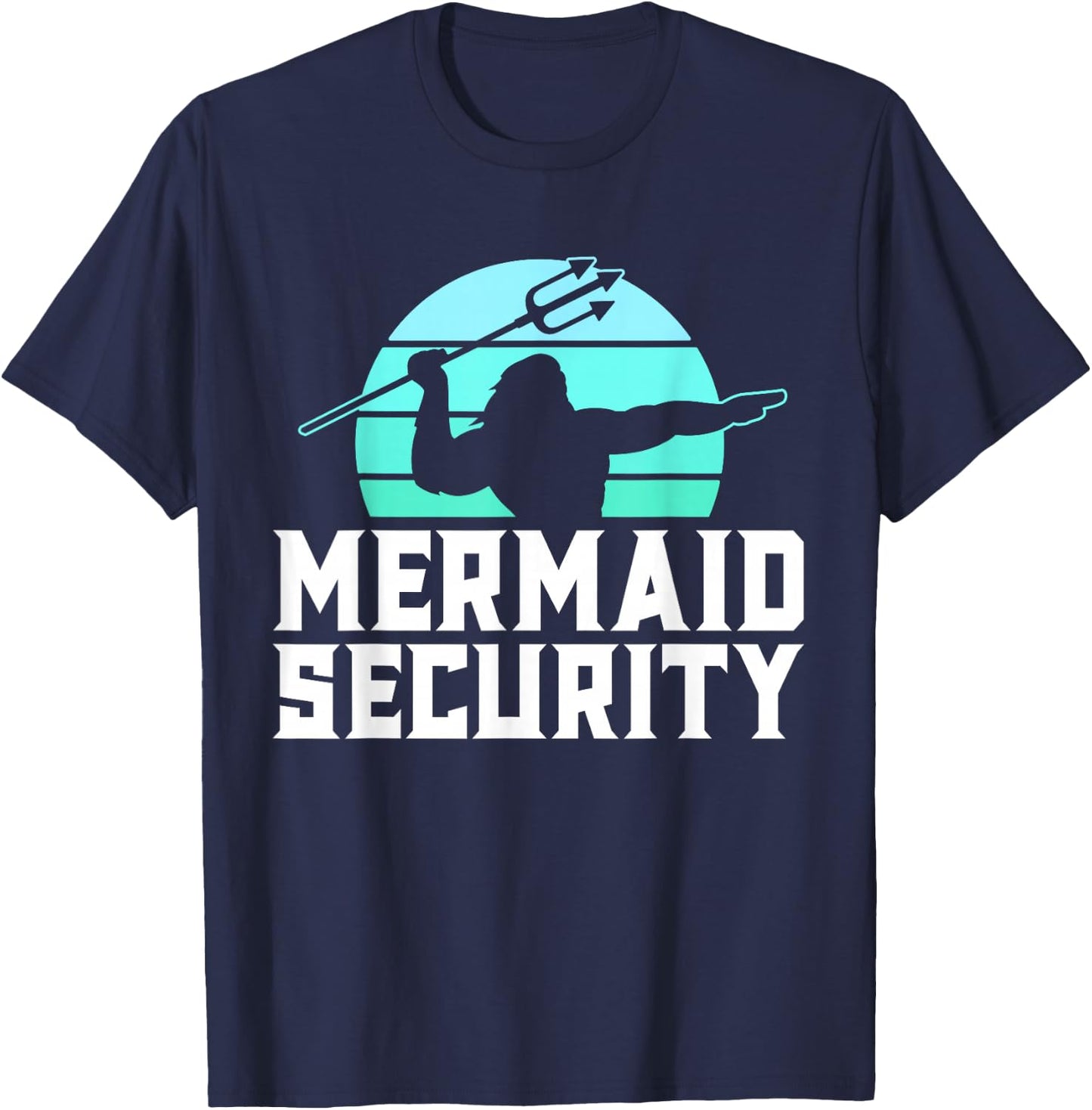 Mermaid Security Shirt Boys Swimmer Dad Merdad Trident T-Shirt - T-Shirt | Navy