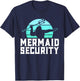 Mermaid Security Shirt Boys Swimmer Dad Merdad Trident T-Shirt - T-Shirt | Navy