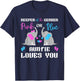 Keeper Of The Gender Pink Or Blue Auntie Loves You Elephant T-Shirt - T-Shirt | Navy