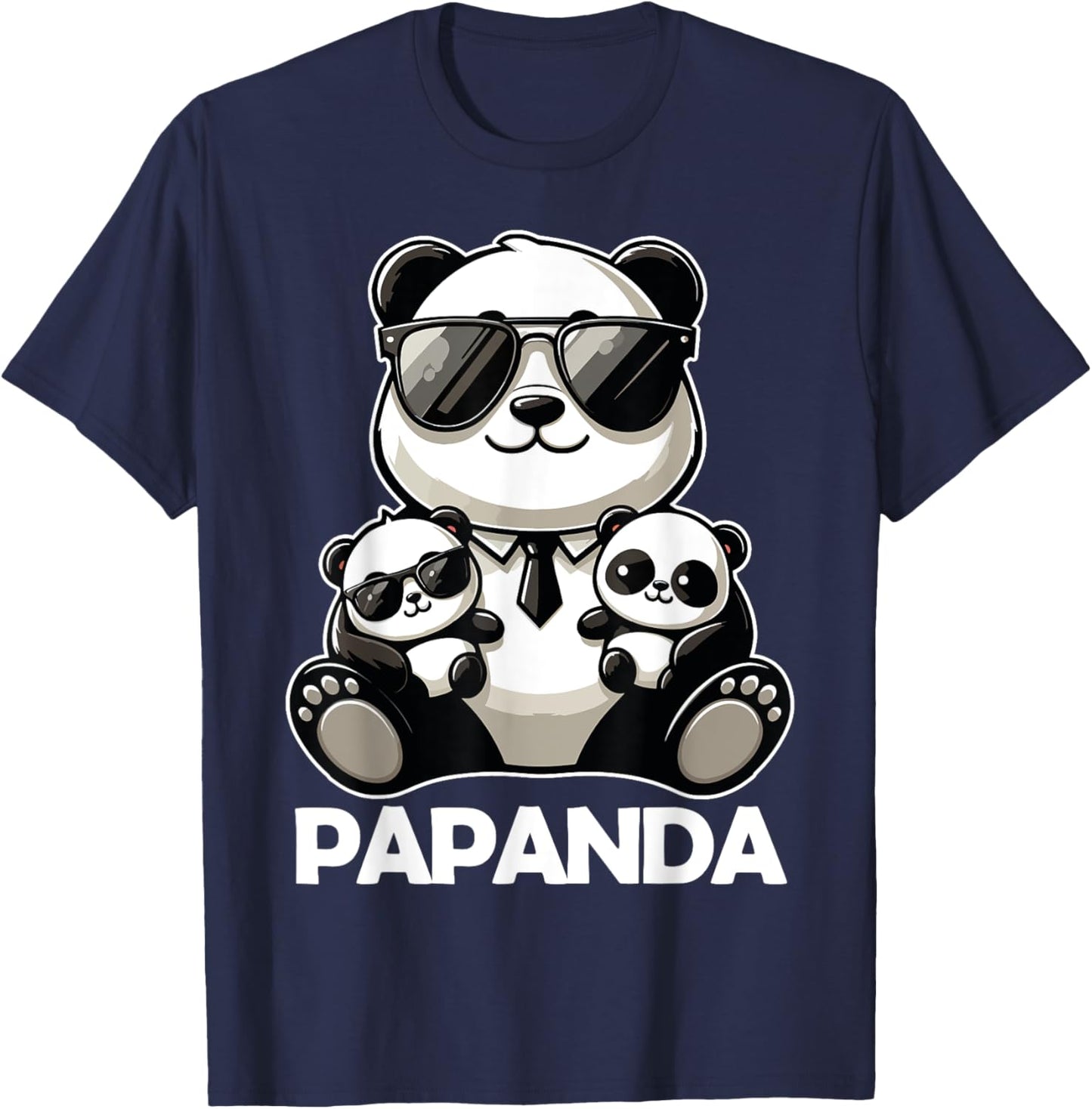 Funny Dad Papa Quotes for Father's Day Father Panda Papanda T-Shirt - T-Shirt | Navy