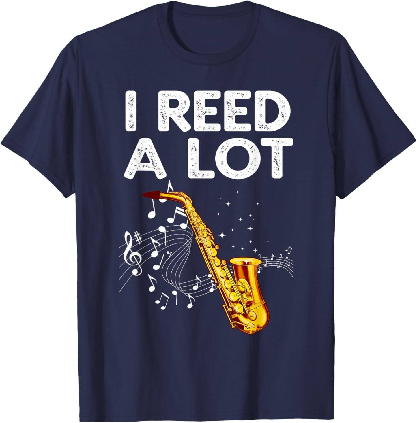 Funny Saxophone Design Women Tenor Saxophone Player T-Shirt - T-Shirt | Navy