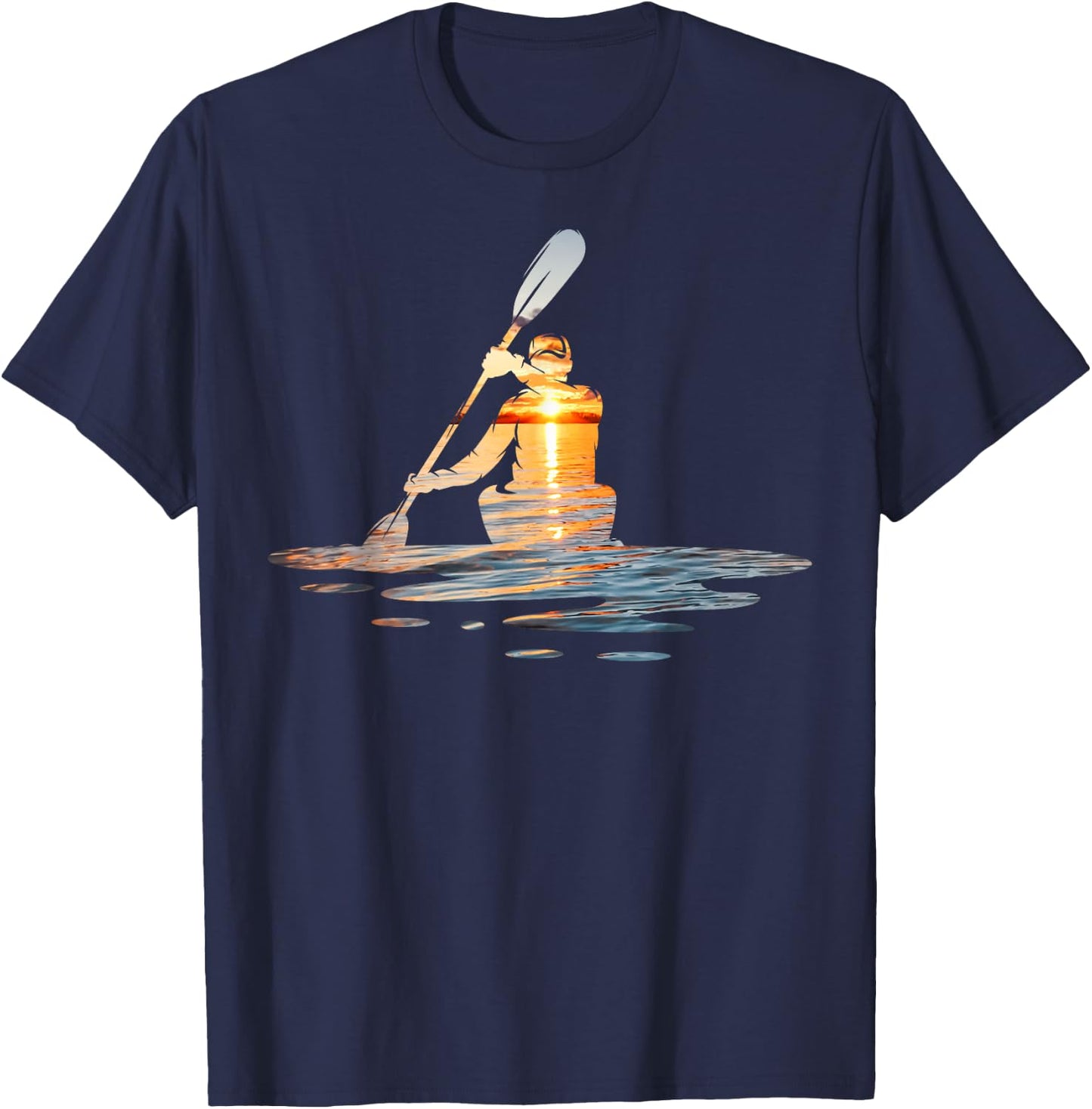 Kayaking Silhouette Kayak Kayaker T-Shirt - T-Shirt | Navy