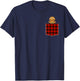 Red Plaid Gingerbread Cookie in Pocket Buffalo Christmas T-Shirt - T-Shirt | Navy
