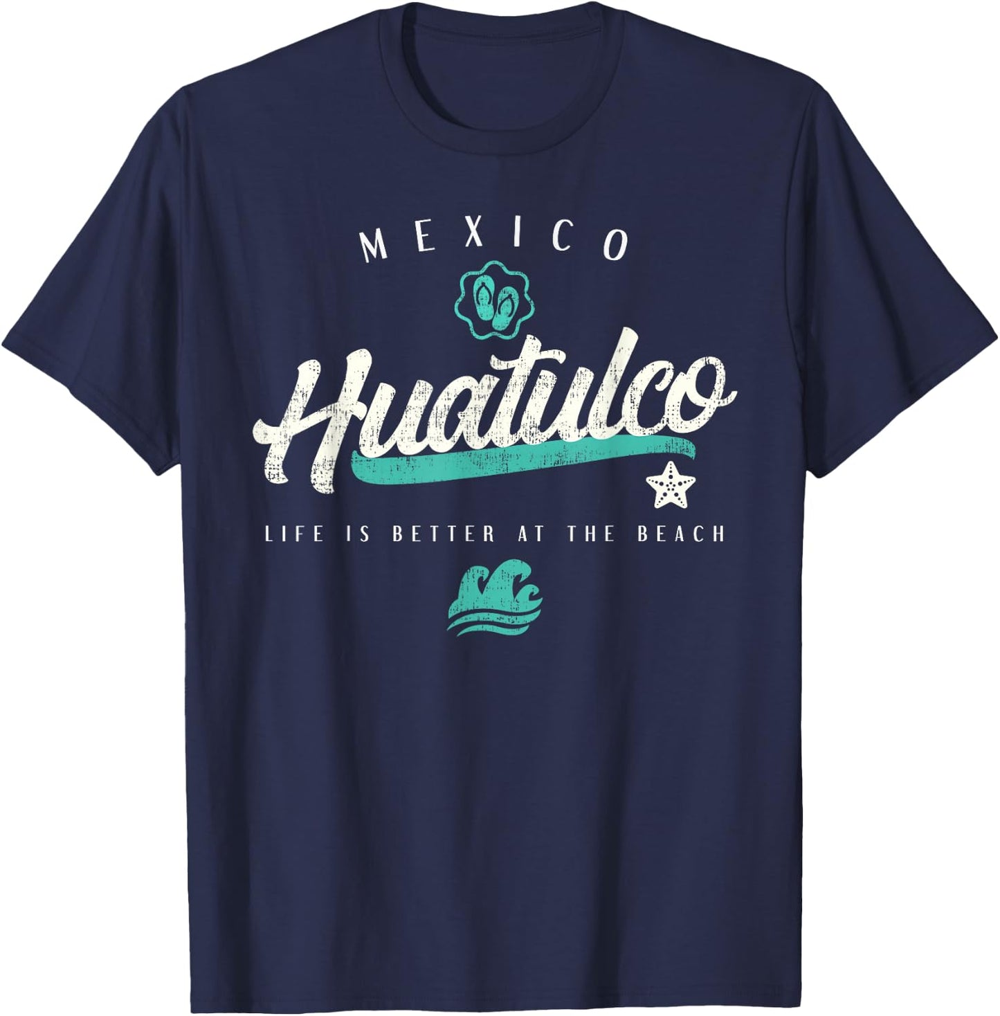 Huatulco Mexico Beach T-Shirt - T-Shirt | Navy