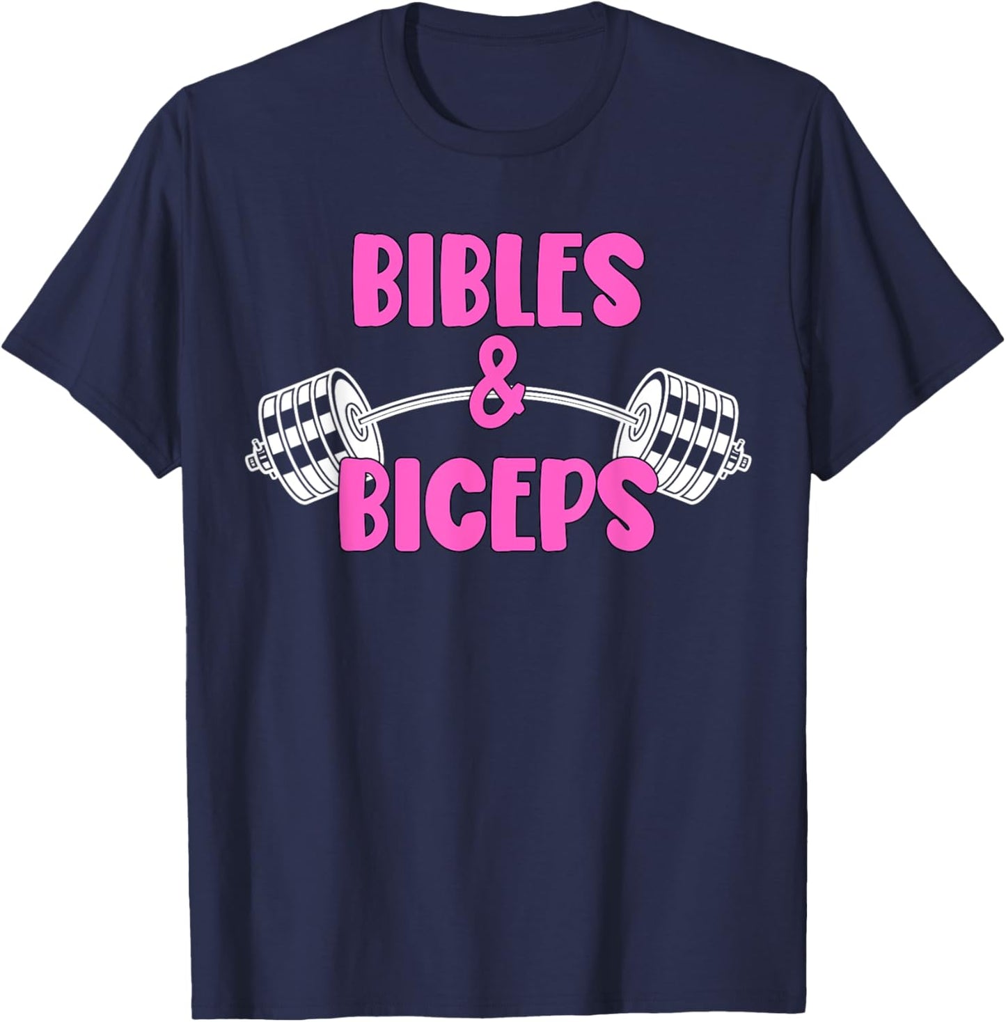 Bibles and Biceps Funny Gym Workout Christian T-Shirt - T-Shirt | Navy