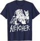 Sleigher Heavy Metal Santa Claus Rock On Goth Christmas T-Shirt - T-Shirt | Navy