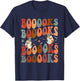 Booooks Ghost Boo Read Books Library Teacher Halloween cute Men Women Kids T-Shirt - T-Shirt | Navy