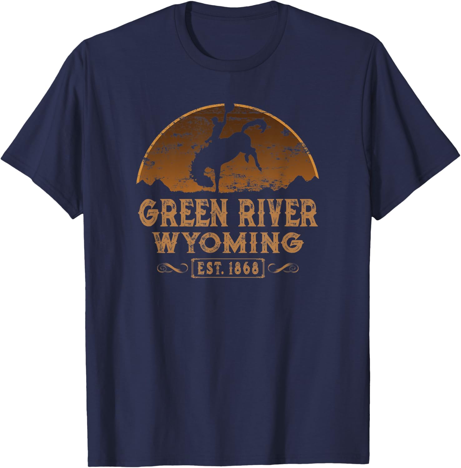 Green River Wyoming WY Wild West Rodeo Cowboy T-Shirt - T-Shirt | Navy