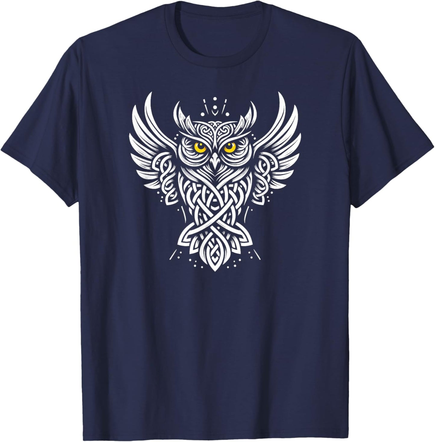 Tribal Tattoo Celtic Owl T-Shirt - T-Shirt | Navy