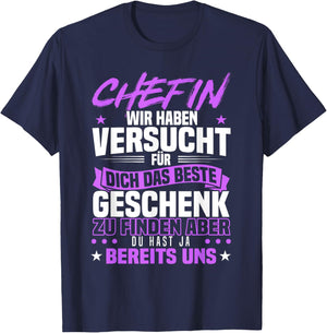 Beste Chefin Abschied Geburtstag Mitarbeiter Spruch Lustig T-Shirt - T-Shirt | Navy