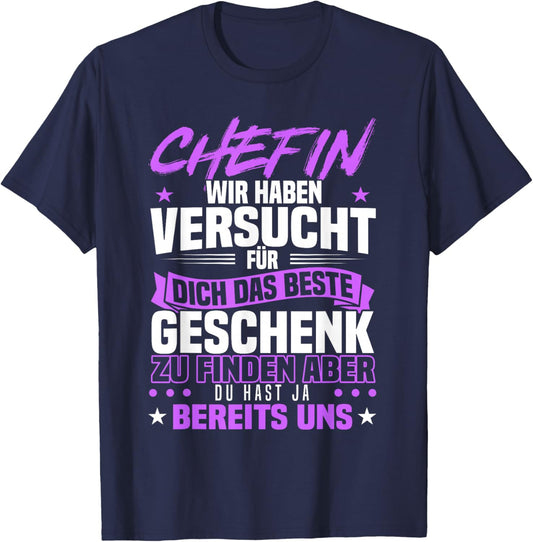 Beste Chefin Abschied Geburtstag Mitarbeiter Spruch Lustig T-Shirt - T-Shirt | Navy