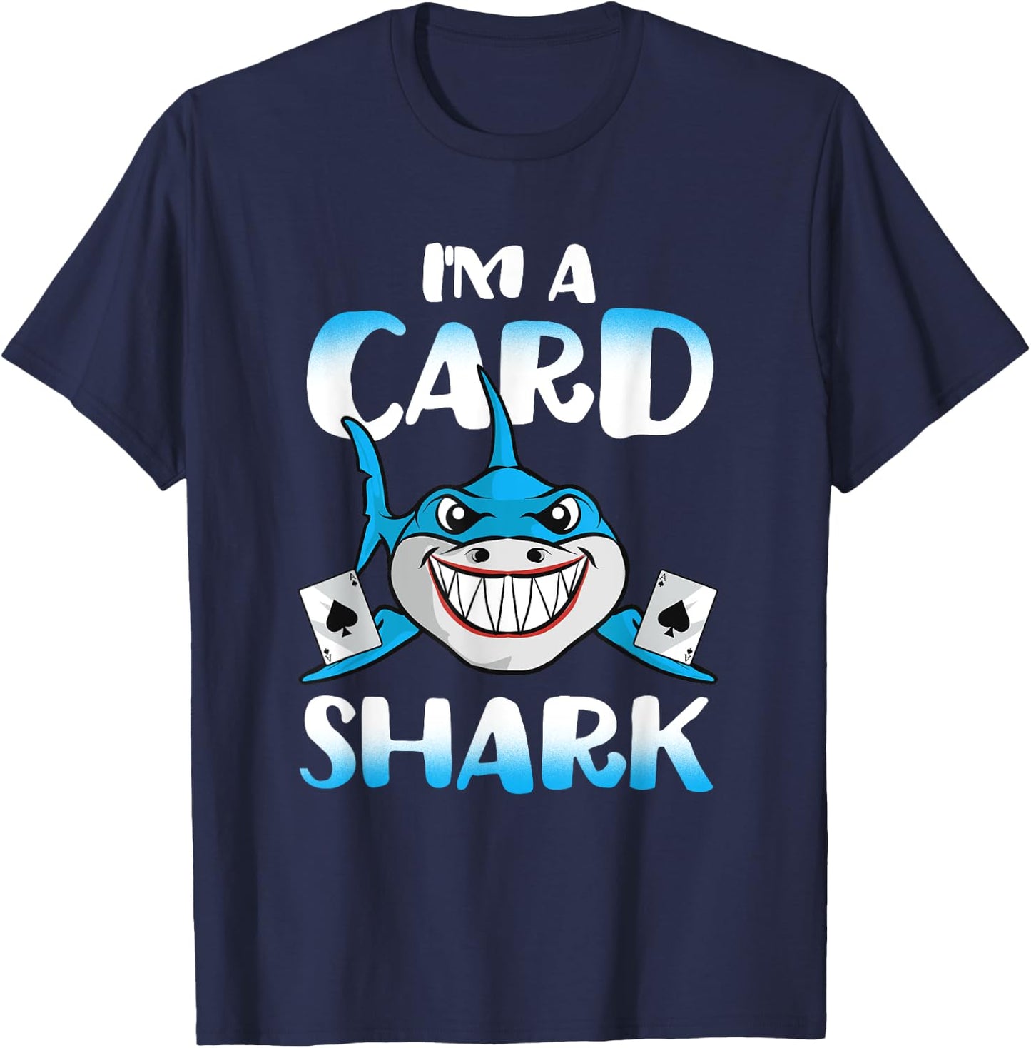 Poker Card Shark Casino Gamble Beach T-Shirt - T-Shirt | Navy